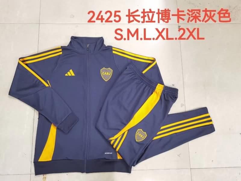 AAA(Thailand) Boca Juniors 2024 Dark Blue Soccer Tracksuit 02