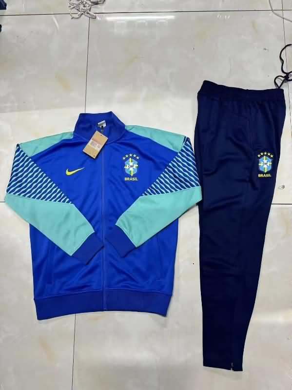 AAA(Thailand) Brazil 2024 Blue Soccer Tracksuit 03
