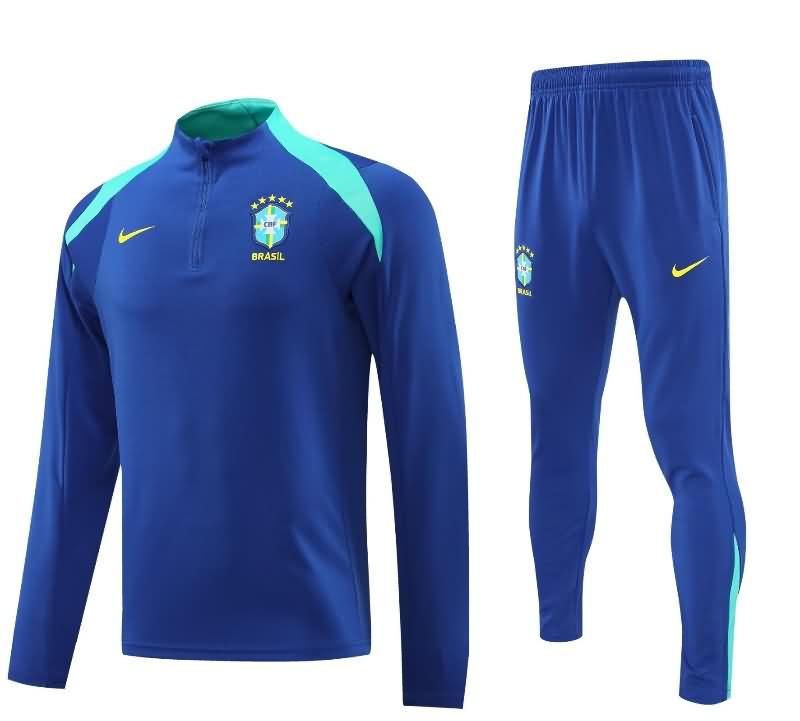AAA(Thailand) Brazil 2024 Blue Soccer Tracksuit 04