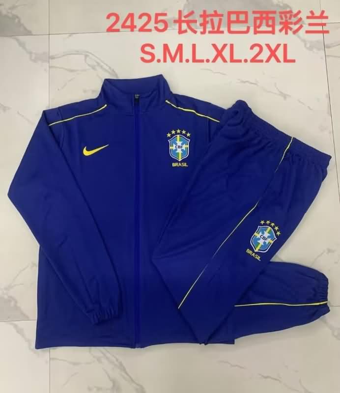 AAA(Thailand) Brazil 2024 Dark Blue Soccer Tracksuit