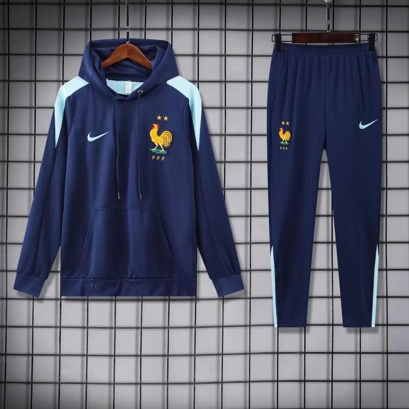 AAA(Thailand) France 2024 Dark Blue Soccer Tracksuit 03