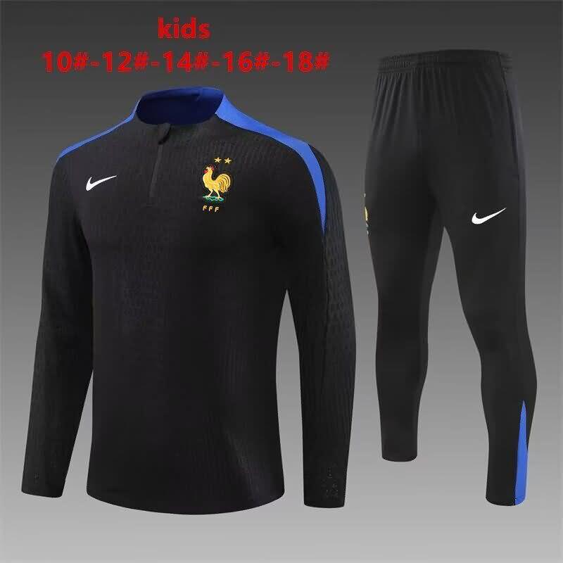 France 2024 Kids Black Soccer Tracksuit