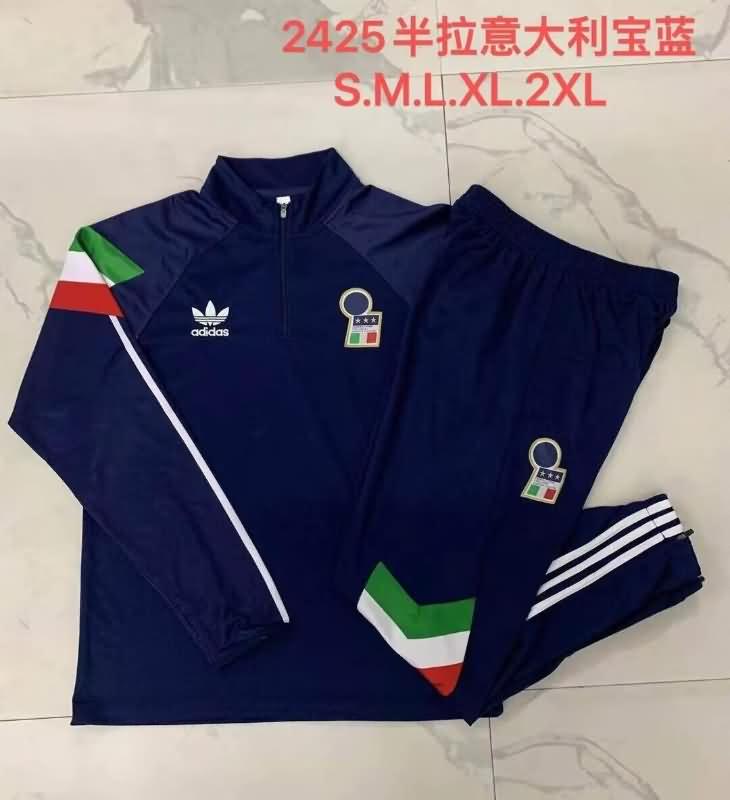 AAA(Thailand) Italy 2024 Dark Blue Soccer Tracksuit 05