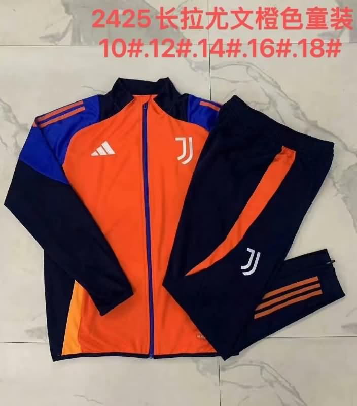 Juventus 24/25 Kids Orange Soccer Tracksuit 02