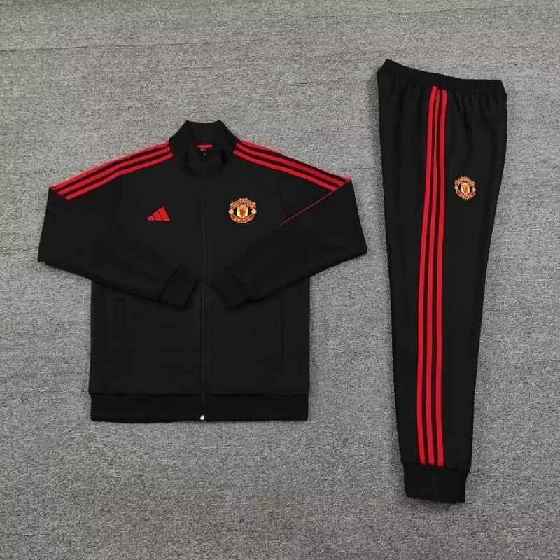 AAA(Thailand) Manchester United 24/25 Black Soccer Tracksuit 03