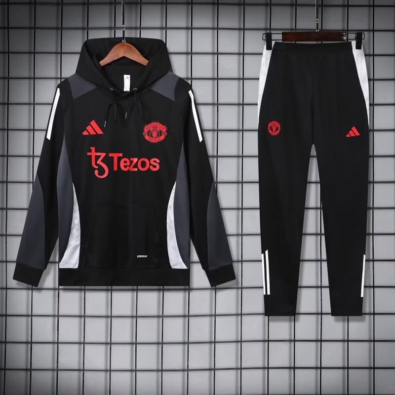 AAA(Thailand) Manchester United 24/25 Black Soccer Tracksuit 06