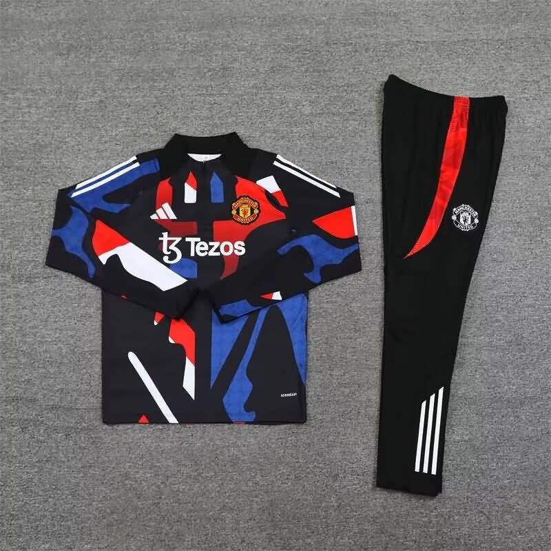 AAA(Thailand) Manchester United 24/25 Black Soccer Tracksuit 08