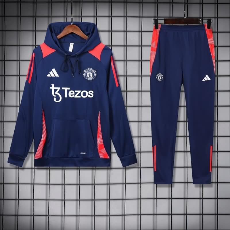 AAA(Thailand) Manchester United 24/25 Dark Blue Soccer Tracksuit 05