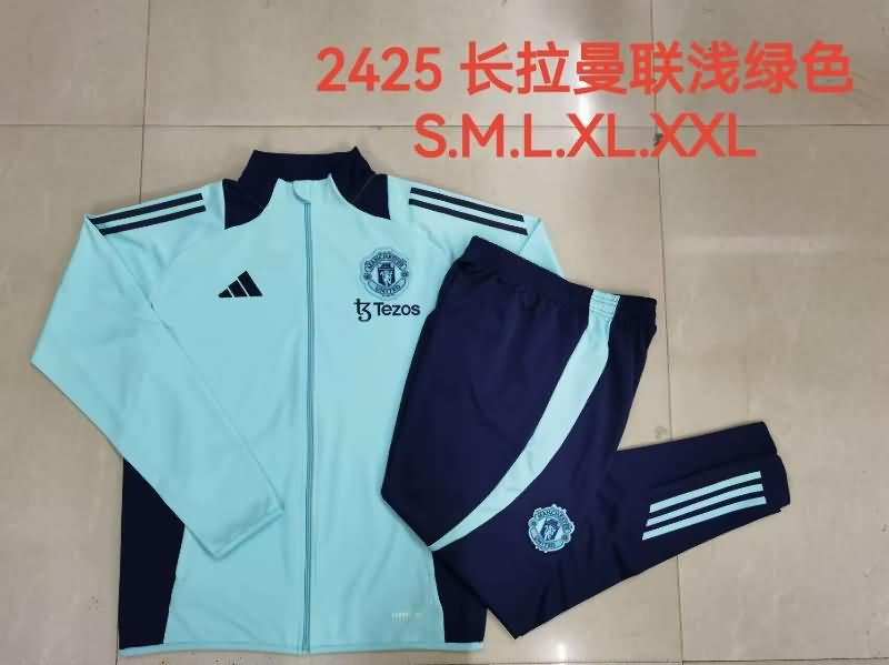 AAA(Thailand) Manchester United 24/25 Green Soccer Tracksuit 03