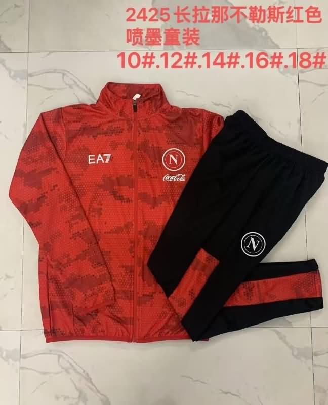 Napoli 24/25 Kids Red Soccer Tracksuit