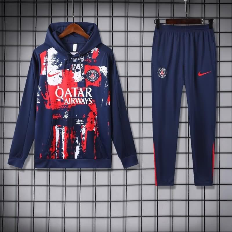 AAA(Thailand) PSG 24/25 Dark Blue Soccer Tracksuit 02