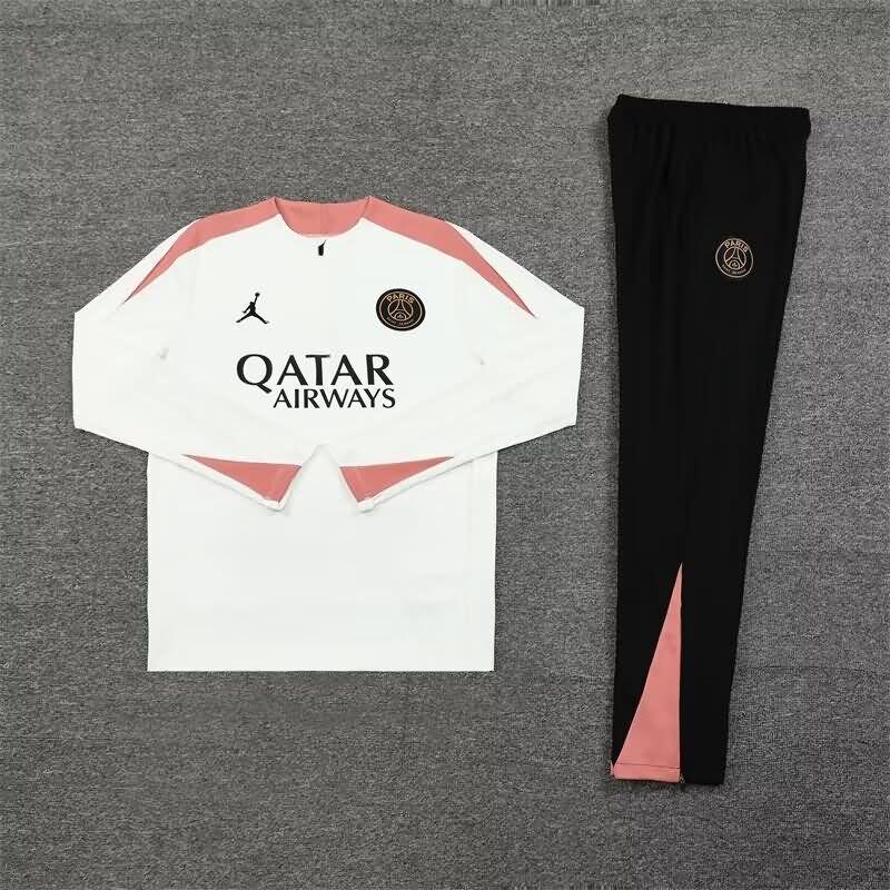 AAA(Thailand) PSG 24/25 White Soccer Tracksuit 02