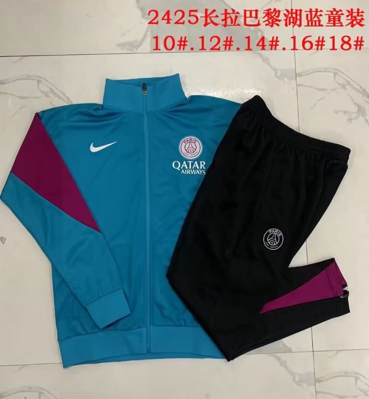 Paris St Germain 24/25 Kids Blue Soccer Tracksuit