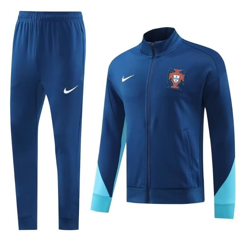 AAA(Thailand) Portugal 2024 Dark Blue Soccer Tracksuit