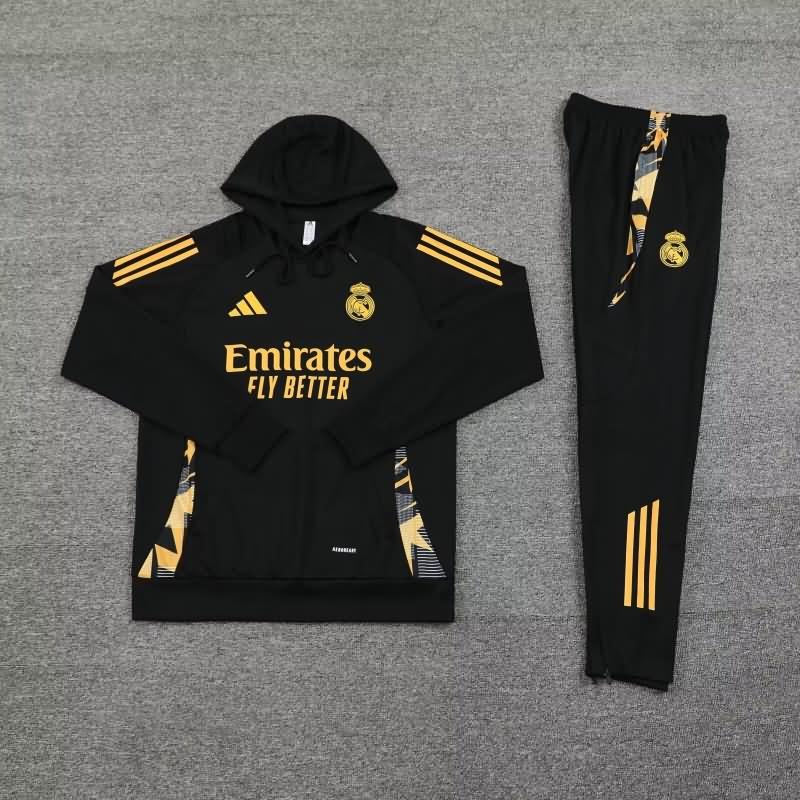 AAA(Thailand) Real Madrid 24/25 Black Soccer Tracksuit 07