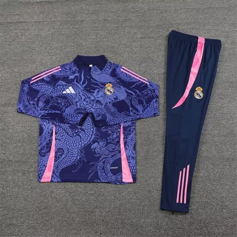 AAA(Thailand) Real Madrid 24/25 Dark Blue Soccer Tracksuit