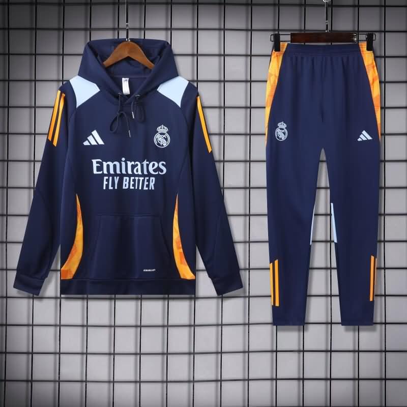 AAA(Thailand) Real Madrid 24/25 Dark Blue Soccer Tracksuit 07