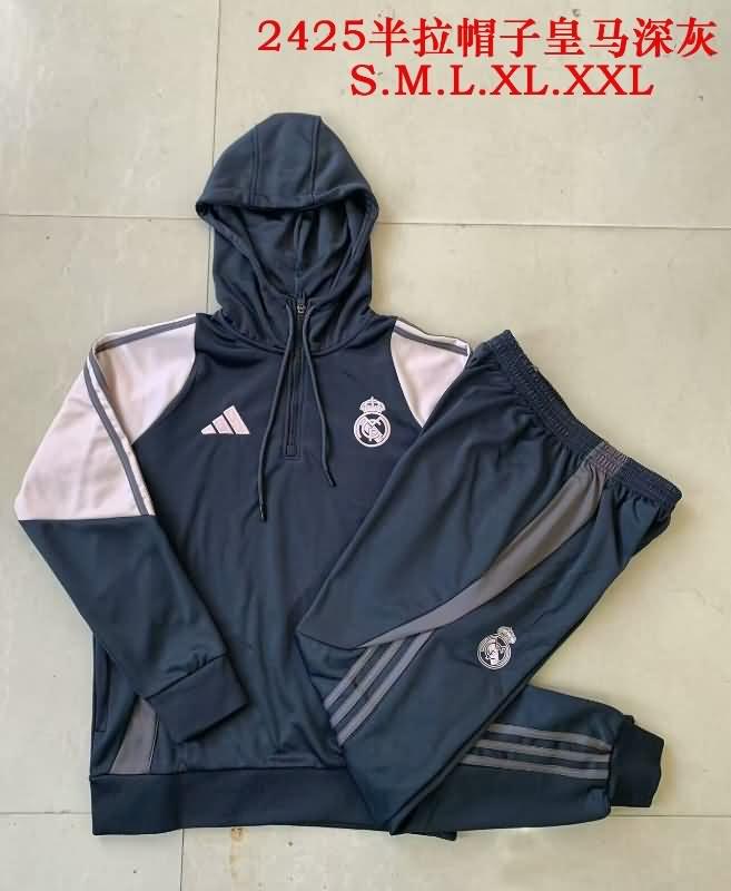 AAA(Thailand) Real Madrid 24/25 Grey Soccer Tracksuit 04