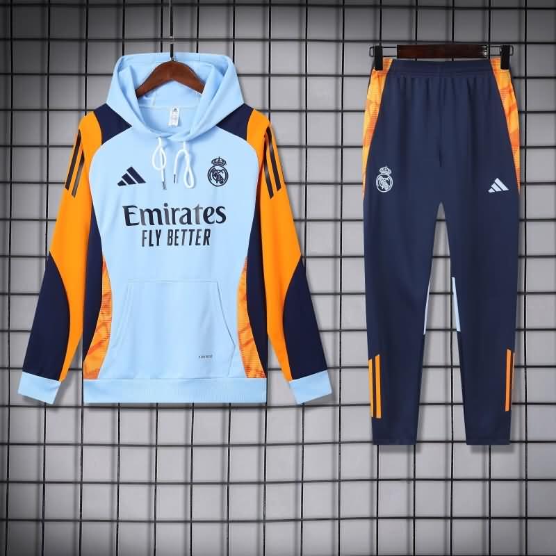 AAA(Thailand) Real Madrid 24/25 Light Blue Soccer Tracksuit 04