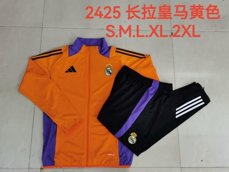 AAA(Thailand) Real Madrid 24/25 Orange Soccer Tracksuit