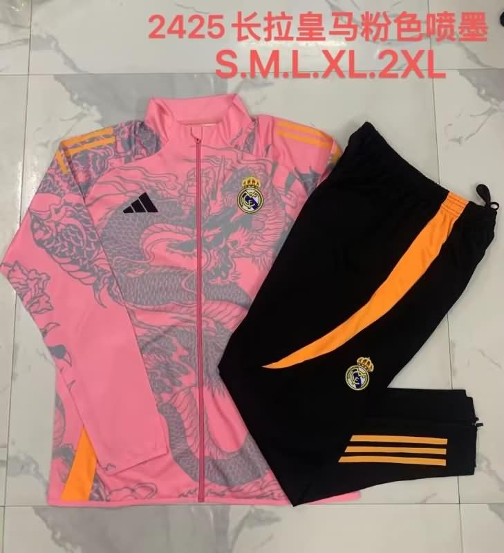 AAA(Thailand) Real Madrid 24/25 Pink Soccer Tracksuit