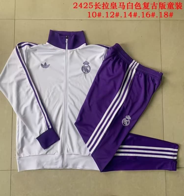 AAA(Thailand) Real Madrid 24/25 White Soccer Tracksuit 11