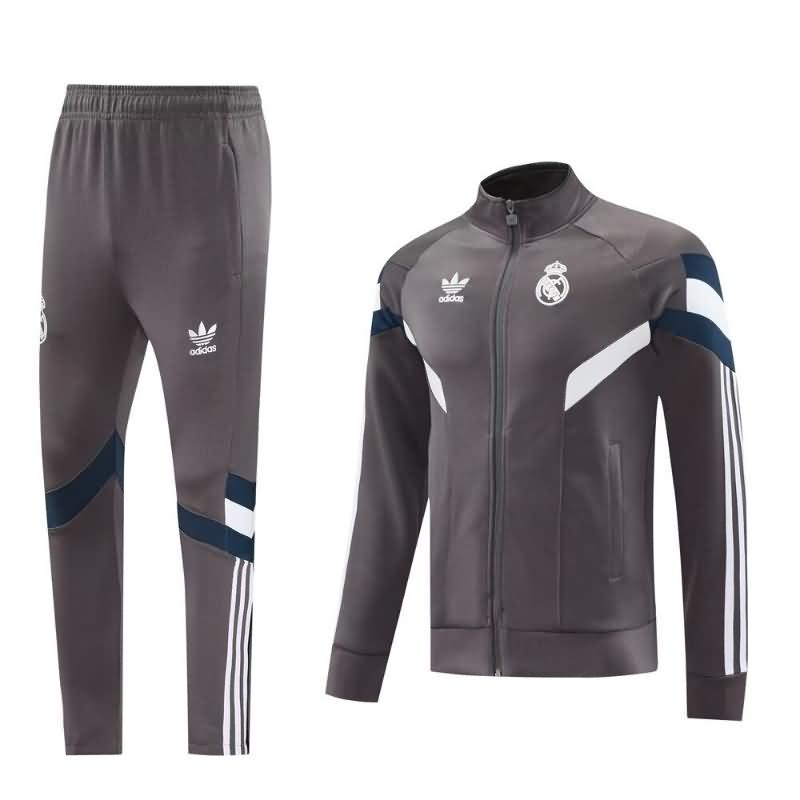 Real Madrid 24/25 Kids Grey Soccer Tracksuit