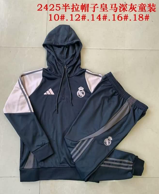 Real Madrid 24/25 Kids Grey Soccer Tracksuit 03