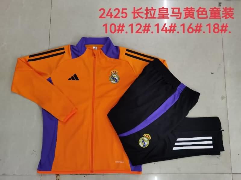 Real Madrid 24/25 Kids Orange Soccer Tracksuit