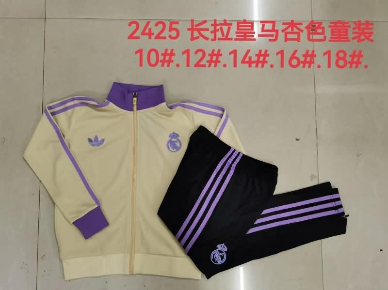 Real Madrid 24/25 Kids Yellow Soccer Tracksuit