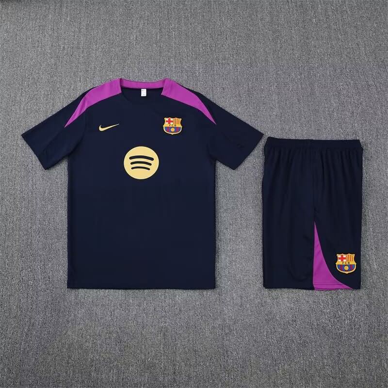 AAA(Thailand) Barcelona 24/25 Dark Blue Soccer Training Sets 02