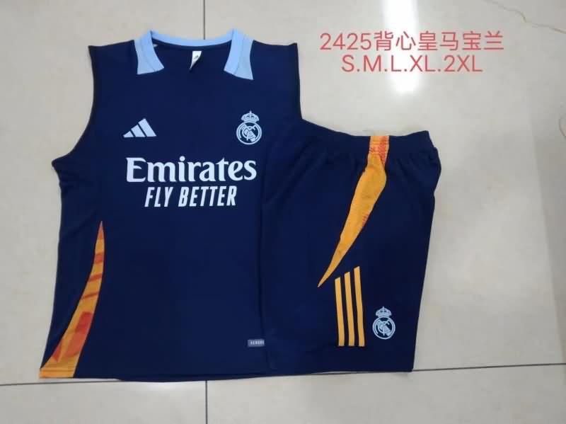 AAA(Thailand) Real Madrid 24/25 Dark Blue Soccer Training Sets 04