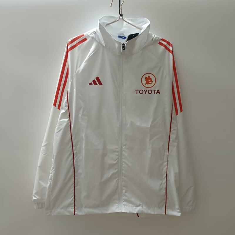 AAA(Thailand) AS Roma 24/25 White Soccer Windbreaker