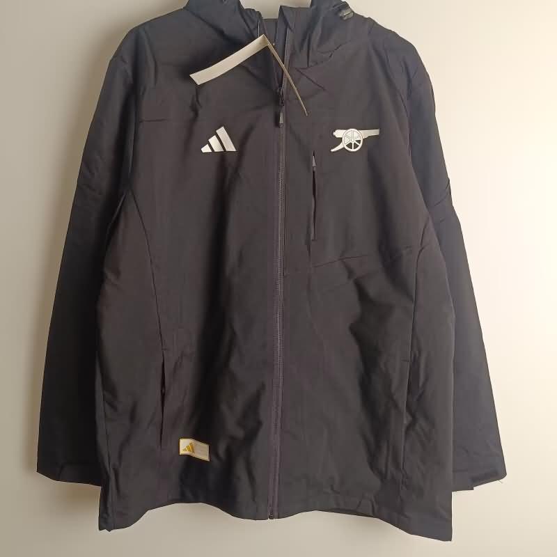 AAA(Thailand) Arsenal 24/25 Black Soccer Windbreaker 03