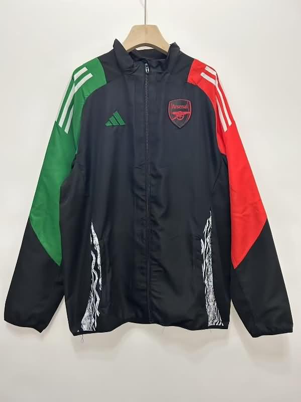 AAA(Thailand) Arsenal 24/25 Black Soccer Windbreaker 04