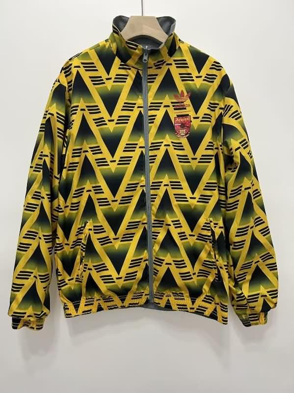 AAA(Thailand) Arsenal 24/25 Yellow Grey Reversible Soccer Windbreaker