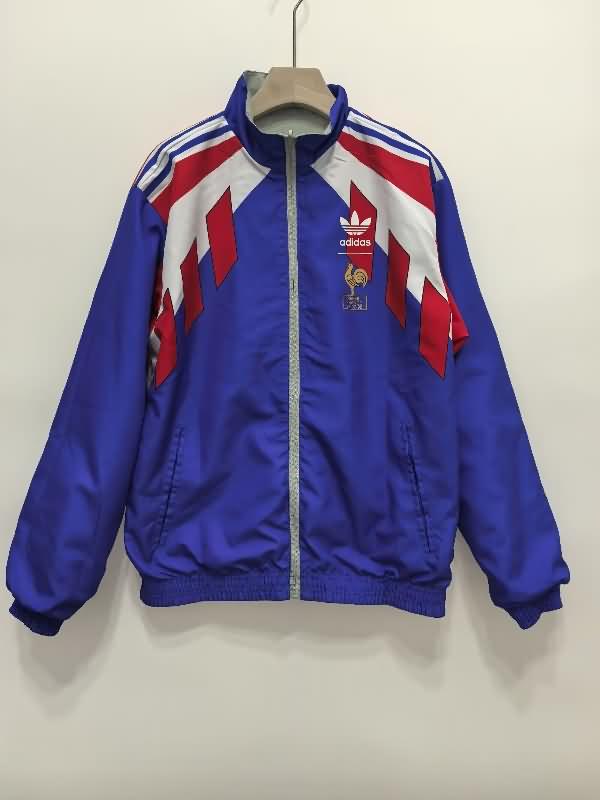 AAA(Thailand) France 2024 Blue Grey Reversible Soccer Windbreaker