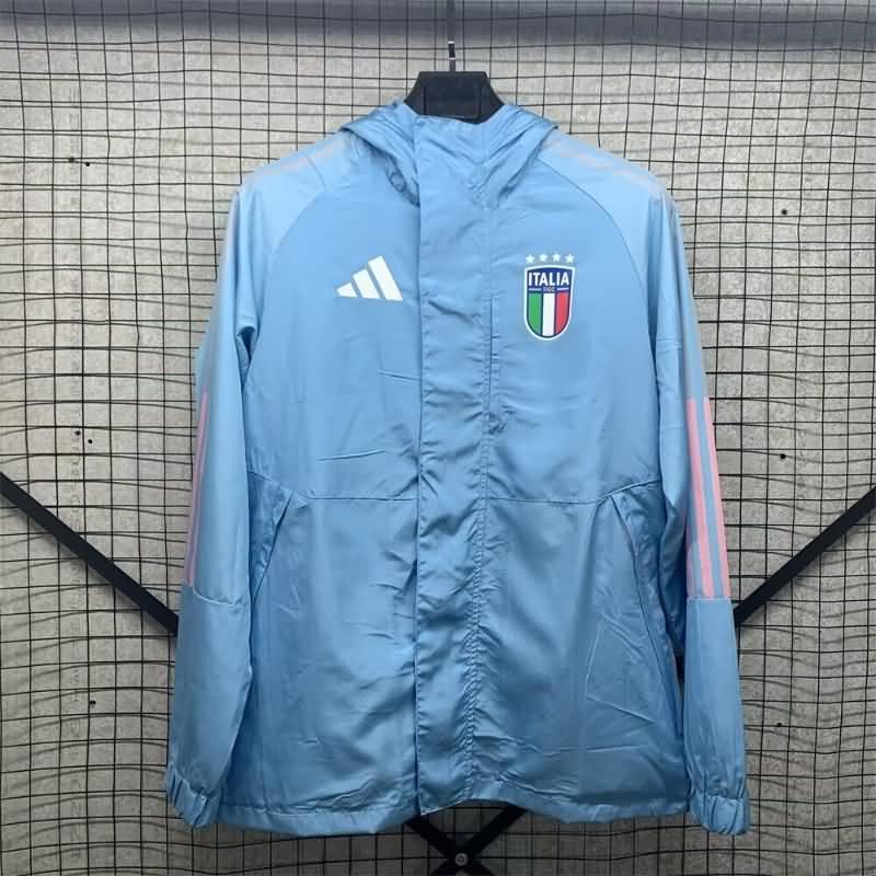 AAA(Thailand) Italy 2024 Blue Soccer Windbreaker 02