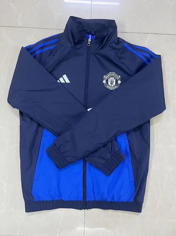 AAA(Thailand) Manchester United 24/25 Dark Blue Soccer Windbreaker