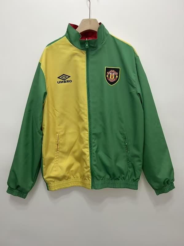 AAA(Thailand) Manchester United 24/25 Green Red Reversible Soccer Windbreaker