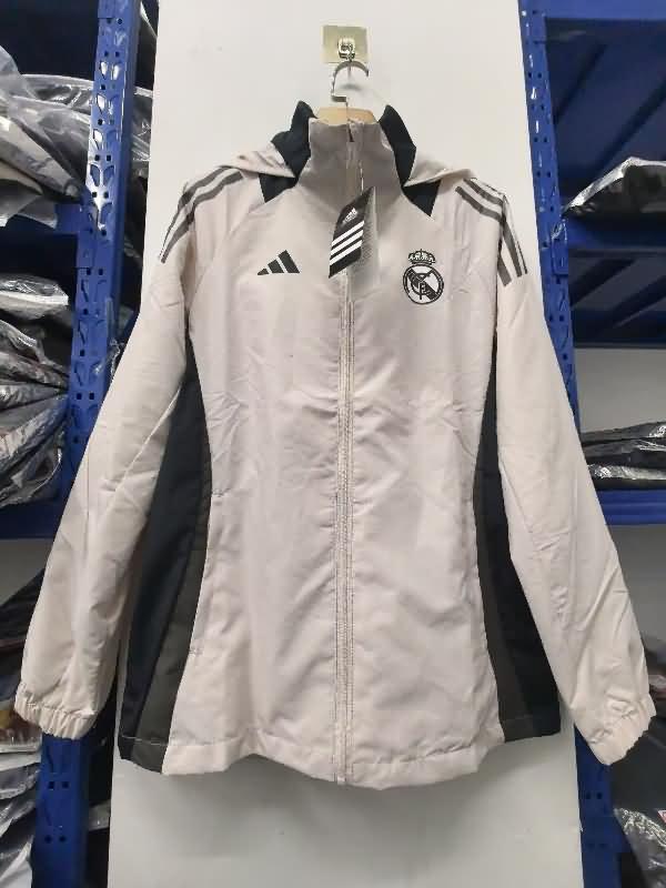 AAA(Thailand) Real Madrid 24/25 Beige Soccer Windbreaker