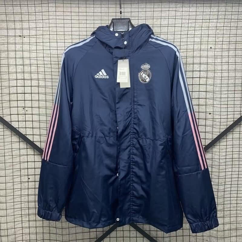 AAA(Thailand) Real Madrid 24/25 Dark Blue Soccer Windbreaker