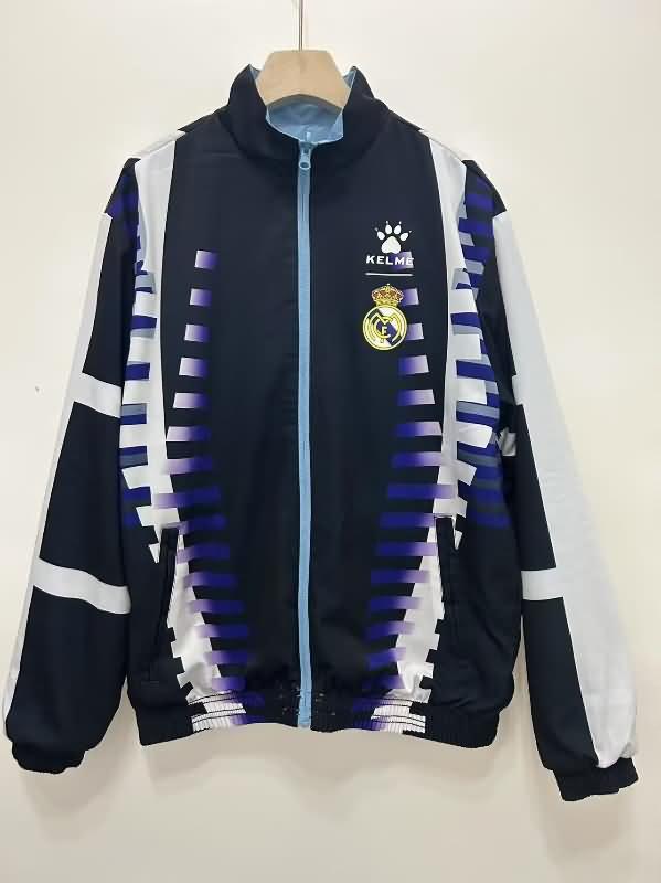 AAA(Thailand) Real Madrid 24/25 Blue Dark Blue Reversible Soccer Windbreaker