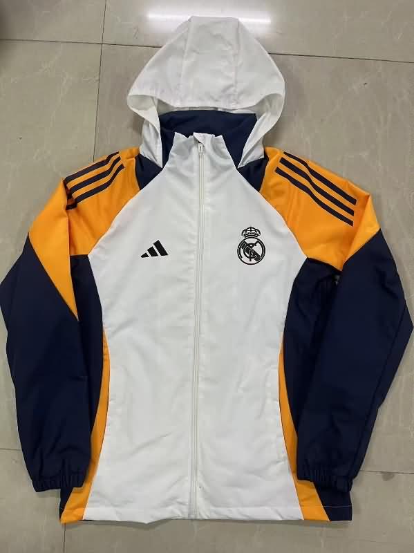 AAA(Thailand) Real Madrid 24/25 White Soccer Windbreaker 02