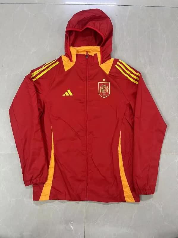 AAA(Thailand) Spain 2024 Red Soccer Windbreaker