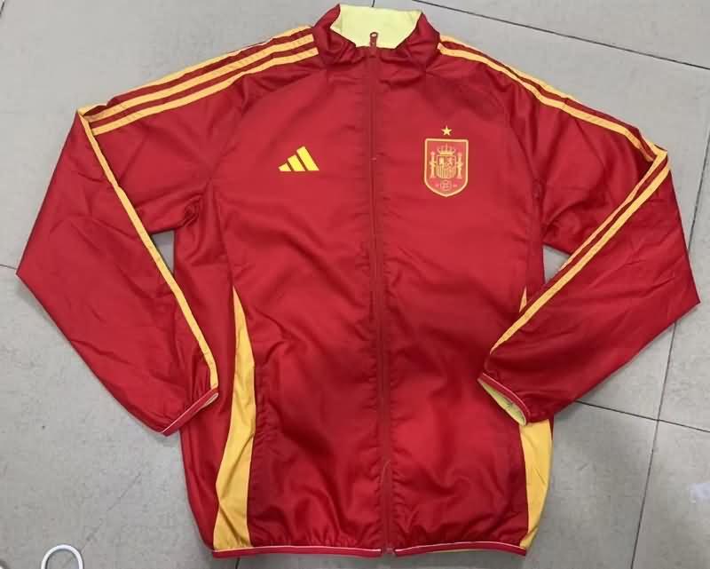 AAA(Thailand) Spain 2024 Red Yellow Reversible Soccer Windbreaker