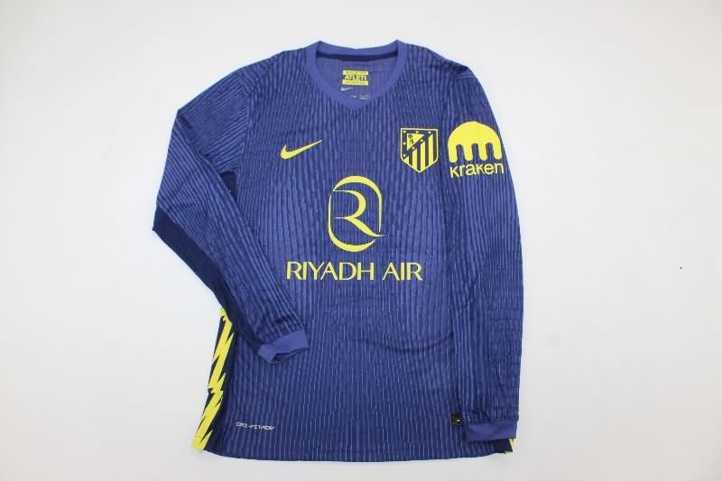 AAA(Thailand) Atletico Madrid 25/26 Away Long Sleeve Soccer Jersey (Player)