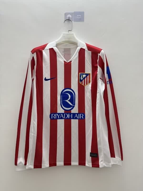 AAA(Thailand) Atletico Madrid 25/26 Home Long Sleeve Soccer Jersey AAA(Thailand) Atletico Madrid 25/26 Home Long Sleeve Soccer Jersey