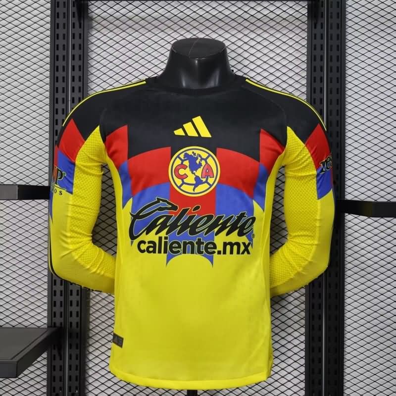 AAA(Thailand) Club America 25/26 Home Long Sleeve Soccer Jersey (Player)