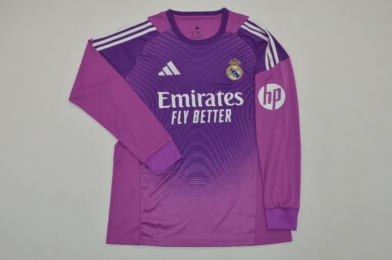 AAA(Thailand) Real Madrid 25/26 Goalkeeper Purple Long Sleeve Soccer Jersey
